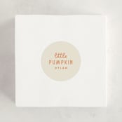 "A Little Pumpkin" - Baby Shower Stickers in Pumpkin by Baumbirdy - For Scale