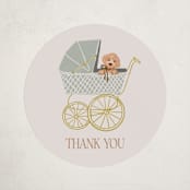 "Waiting for a sibling" - Baby Shower Stickers in Sea Fog by Erin Kessler - Close-Up