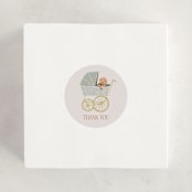 "Waiting for a sibling" - Baby Shower Stickers in Sea Fog by Erin Kessler - For Scale