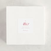 "Baby Whale On The Way" - Baby Shower Stickers in Baby Pink by mo kelley - For Scale