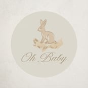 "Woodland Animals Toile" - Baby Shower Stickers in Bamboo by Teju Reval - Close-Up