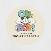 "Disney's Mickey Mouse Oh, Boy!" - Baby Shower Stickers in Natural by Heather Schertzer - Close-Up