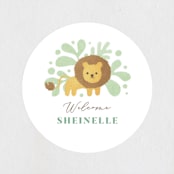 "Petite Safari" - Baby Shower Stickers in Mint by Jennifer Wick - Close-Up