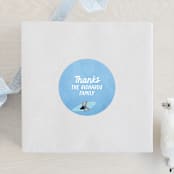 "Baby on Board" - Baby Shower Stickers in Aqua by Jessie Steury - For Scale