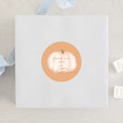 "Autumn Pumpkins" - Baby Shower Stickers in Pumpkin by Rebecca Durflinger - For Scale
