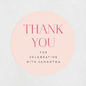 "Due With Two" - Baby Shower Stickers in Carnation by Erica Krystek - Close-Up