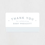 "A cute stripe" - Baby Shower Stickers in Sky by Lea Delaveris - Close-Up