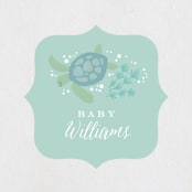 "Under The Sea" - Baby Shower Stickers in Deep Sea by Jennifer Wick - Close-Up