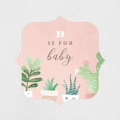 "Watercolor cactus" - Baby Shower Stickers in Blush by Jennifer Wick - Close-Up
