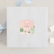 "Watercolor cactus" - Baby Shower Stickers in Blush by Jennifer Wick - For Scale