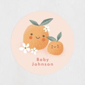 "little cutie oranges" - Baby Shower Stickers in Peach by Karidy Walker - Close-Up