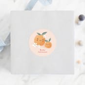 "little cutie oranges" - Baby Shower Stickers in Peach by Karidy Walker - For Scale