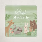 "Into the Woods" - Baby Shower Stickers in Earth by Jennifer Wick - Close-Up