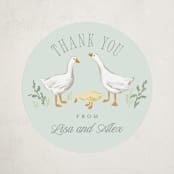 "Storybook Geese" - Baby Shower Stickers in Mint by Everett Paper Goods - Close-Up