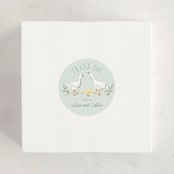 "Storybook Geese" - Baby Shower Stickers in Mint by Everett Paper Goods - For Scale