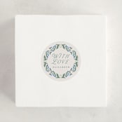 "Book Cover" - Baby Shower Stickers in Evergreen by Petra Kern - For Scale