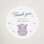 "baby hippo" - Baby Shower Stickers in Twilight Frost by Cass Loh - Close-Up