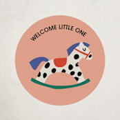 "Rocking Baby Shower" - Baby Shower Stickers in Peach by Harriet Richter - Close-Up