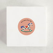"Rocking Baby Shower" - Baby Shower Stickers in Peach by Harriet Richter - For Scale
