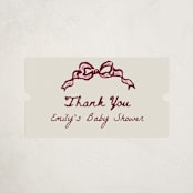 "Bow corners" - Baby Shower Stickers in Rosewood by Cass Loh - Close-Up