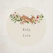 "Highlands" - Baby Shower Stickers in Peach Pie by Sarah Knight - Close-Up