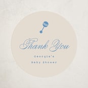 "Classic Start" - Baby Shower Stickers in Powder Blue by Carolyn MacLaren - Close-Up