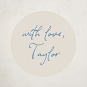 "ribbon bow drawing" - Baby Shower Stickers in Dusty Blue by Cass Loh - Close-Up
