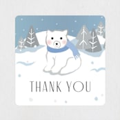"Winter Bears" - Baby Shower Stickers in Sparkle by Jennifer Lew - Close-Up