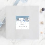"Winter Bears" - Baby Shower Stickers in Sparkle by Jennifer Lew - For Scale