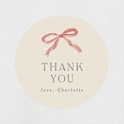 "Ribbon Stripe Holiday" - Baby Shower Stickers in Eggnog by Chris Griffith - Close-Up