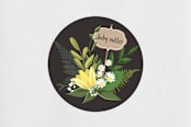"Go Green Shower" - Baby Shower Stickers in Lemon by Susan Moyal - Close-Up
