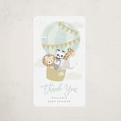 "baby balloon ride" - Baby Shower Stickers in Seafoam by peetie design - Close-Up