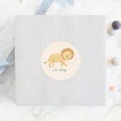 "Safari Dreams" - Baby Shower Stickers in Sunshine by Teju Reval - For Scale