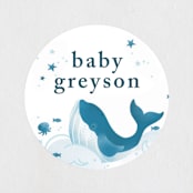 "Sea Adventure" - Baby Shower Stickers in Aqua by Snow and Ivy - Close-Up