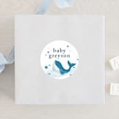 "Sea Adventure" - Baby Shower Stickers in Aqua by Snow and Ivy - For Scale