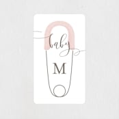 "Diaper Pin" - Baby Shower Stickers in Petal by Lehan Veenker - Close-Up