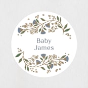 "Baby Vines" - Baby Shower Stickers in Sky by Alethea and Ruth - Close-Up