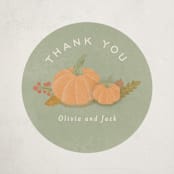 "Little Pumpkin" - Baby Shower Stickers in Latte by Creo Study - Close-Up