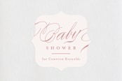 "Classique" - Baby Shower Stickers in Peony by Carolyn MacLaren - Close-Up