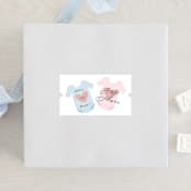 "Twinning" - Baby Shower Stickers in Cotton Candy by Creo Study - For Scale