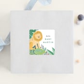 "Jungle Animal Sketchbook" - Baby Shower Stickers in Canary by Alethea and Ruth - For Scale