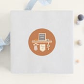 "scandi boho" - Baby Shower Stickers in Terracotta by Itsy Belle Studio - For Scale