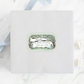 "Victorian Forest Scene" - Baby Shower Stickers in Mint by Becky Nimoy - For Scale