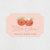 "Two Little Cute" - Baby Shower Stickers in Pumpkin by Itsy Belle Studio - Close-Up
