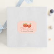 "Two Little Cute" - Baby Shower Stickers in Pumpkin by Itsy Belle Studio - For Scale