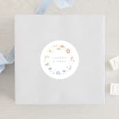 "Ethereal stars" - Baby Shower Stickers in Rainbow by Jennifer Wick - For Scale