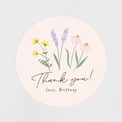 "She's a Wildflower" - Baby Shower Stickers in Pastel by Itsy Belle Studio - Close-Up