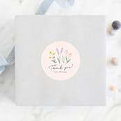 "She's a Wildflower" - Baby Shower Stickers in Pastel by Itsy Belle Studio - For Scale