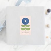 "Bold Blossom" - Baby Shower Stickers in Bluebell by Lehan Veenker - For Scale