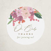 "Pram Bouquet" - Baby Shower Stickers in Cloud by Everett Paper Goods - Close-Up